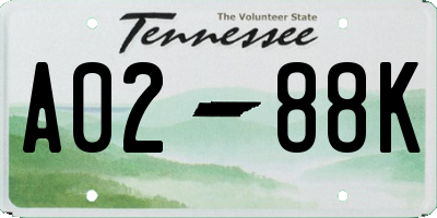 TN license plate A0288K