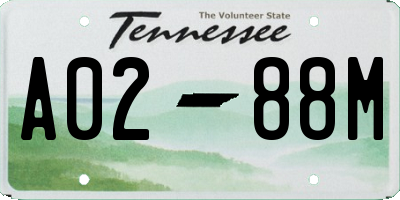 TN license plate A0288M