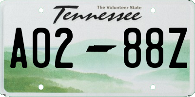 TN license plate A0288Z