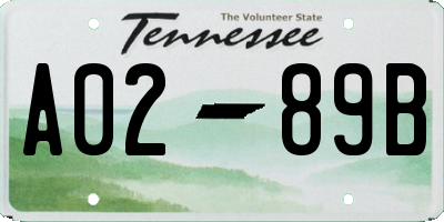 TN license plate A0289B