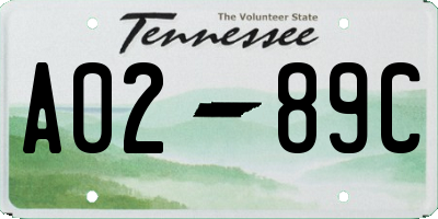 TN license plate A0289C