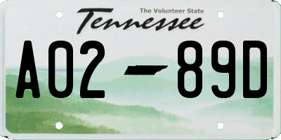 TN license plate A0289D