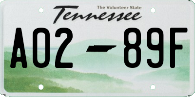 TN license plate A0289F