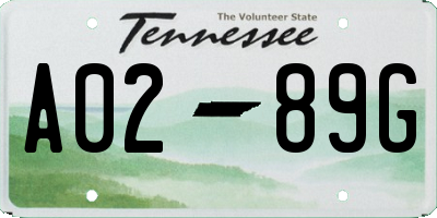 TN license plate A0289G