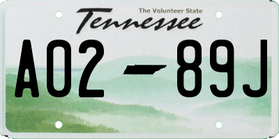 TN license plate A0289J