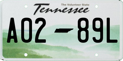 TN license plate A0289L