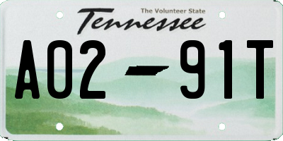 TN license plate A0291T