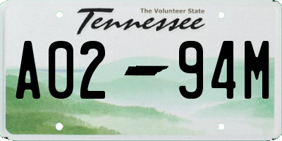 TN license plate A0294M