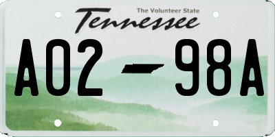 TN license plate A0298A