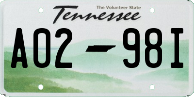 TN license plate A0298I