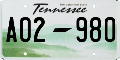 TN license plate A0298O