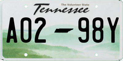 TN license plate A0298Y