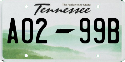 TN license plate A0299B