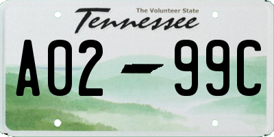 TN license plate A0299C