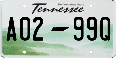 TN license plate A0299Q