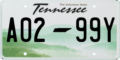 TN license plate A0299Y