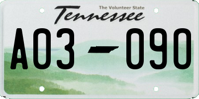 TN license plate A0309O