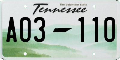 TN license plate A0311O