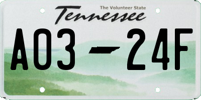 TN license plate A0324F