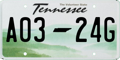 TN license plate A0324G