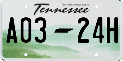 TN license plate A0324H