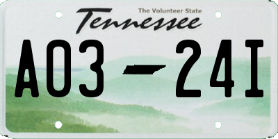 TN license plate A0324I