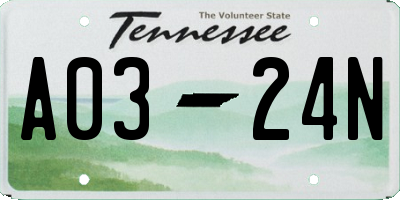 TN license plate A0324N