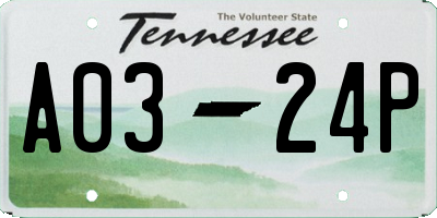 TN license plate A0324P