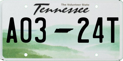 TN license plate A0324T