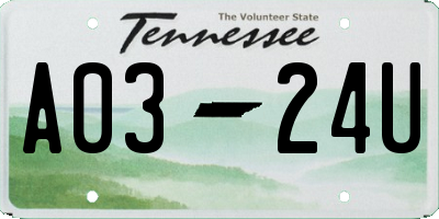 TN license plate A0324U