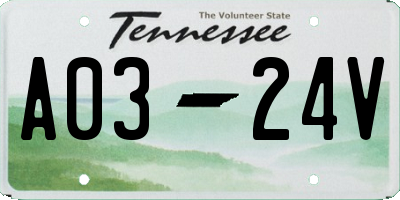 TN license plate A0324V