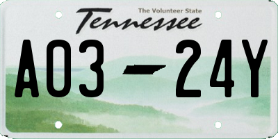 TN license plate A0324Y