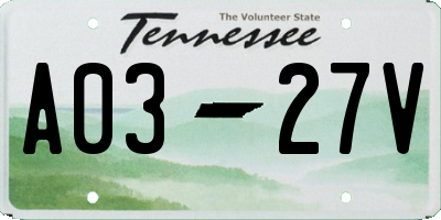 TN license plate A0327V