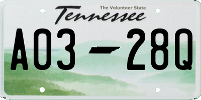 TN license plate A0328Q