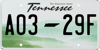 TN license plate A0329F