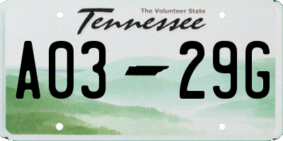 TN license plate A0329G