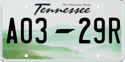 TN license plate A0329R