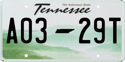 TN license plate A0329T