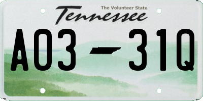 TN license plate A0331Q