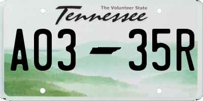 TN license plate A0335R