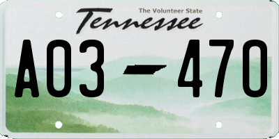 TN license plate A0347O