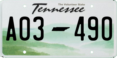 TN license plate A0349O