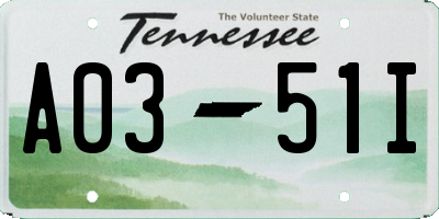 TN license plate A0351I