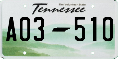 TN license plate A0351O