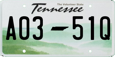 TN license plate A0351Q