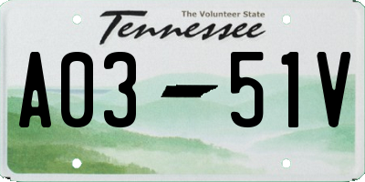 TN license plate A0351V