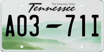 TN license plate A0371I