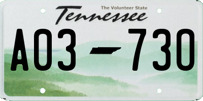 TN license plate A0373O