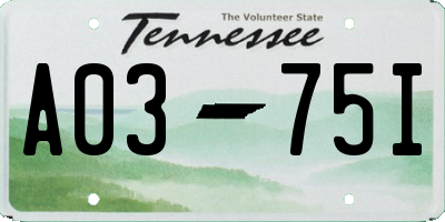 TN license plate A0375I