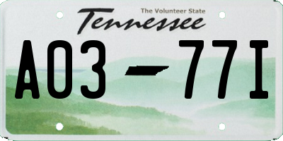 TN license plate A0377I